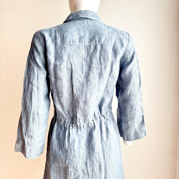 Sandwitch_Linen Blue Linen Button Down Midi Dress 34/S - Picture 8 of 8